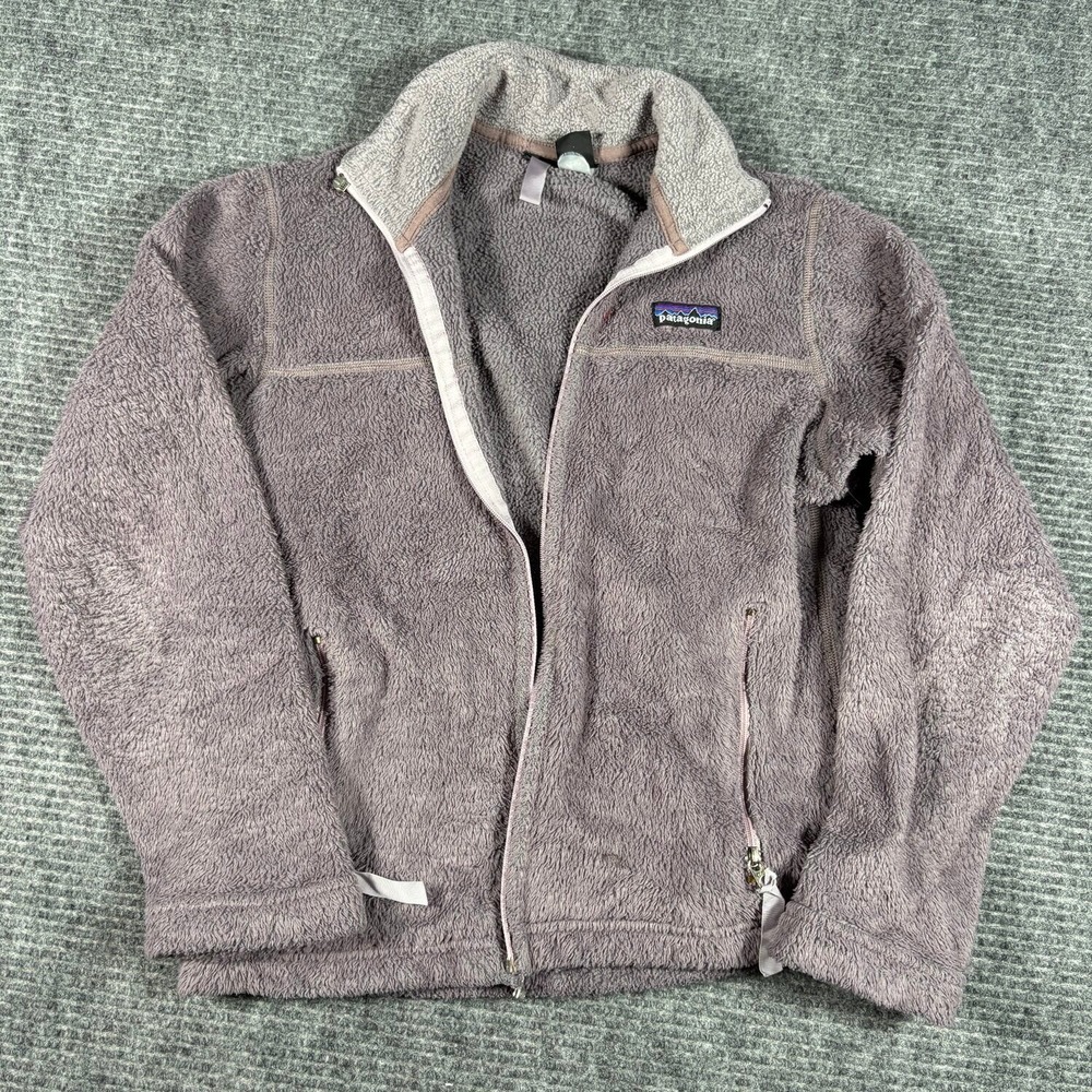 Patagonia Full Zip Fleece Jacket Womens XS Mauve Excellent Made in USA Pile
